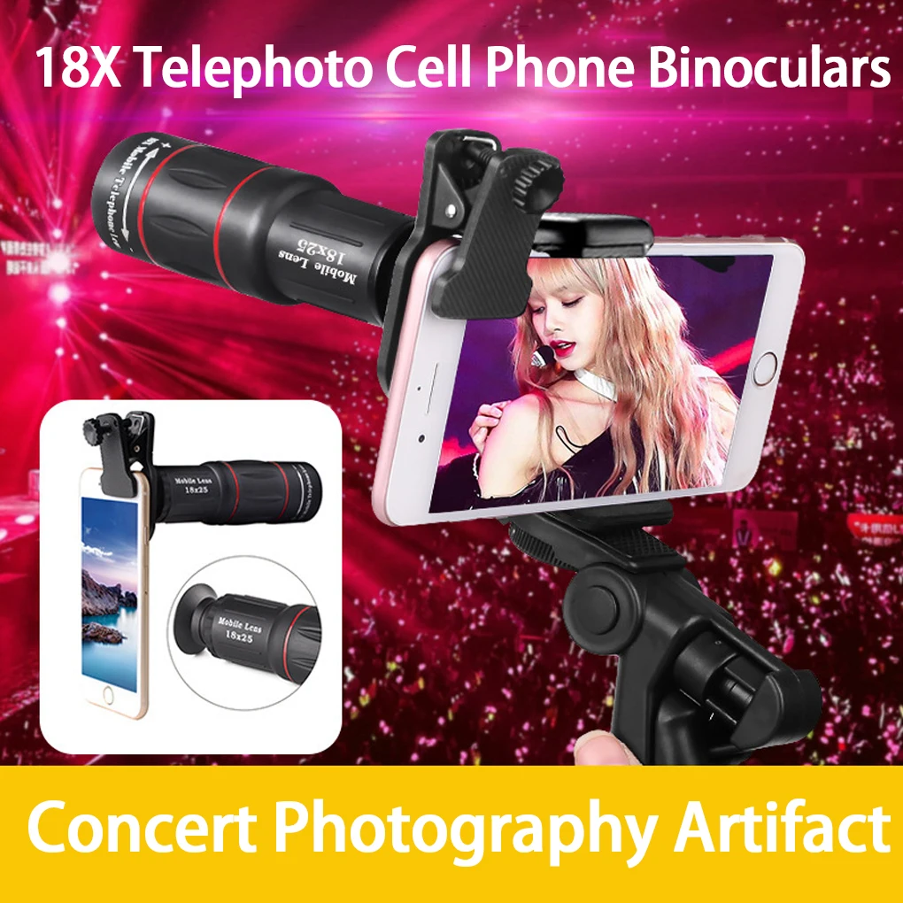 Cámara telescópica Universal 18x, Zoom Monocular, lente óptica HD para teléfono móvil, observación de observación, teleobjetivo 18X para teléfono inteligente - imagen 5