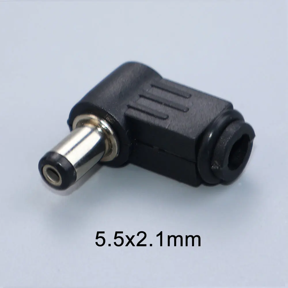 Adaptador de enchufe macho de alimentación CC, conector de soldadura de 90 grados 2,5x0,7 3,5x1,35 4,0x1,7 4,8x1,7 5,0x3,0 6,0x4,4 5,5x2,1 5,5x2,5mm - imagen 5
