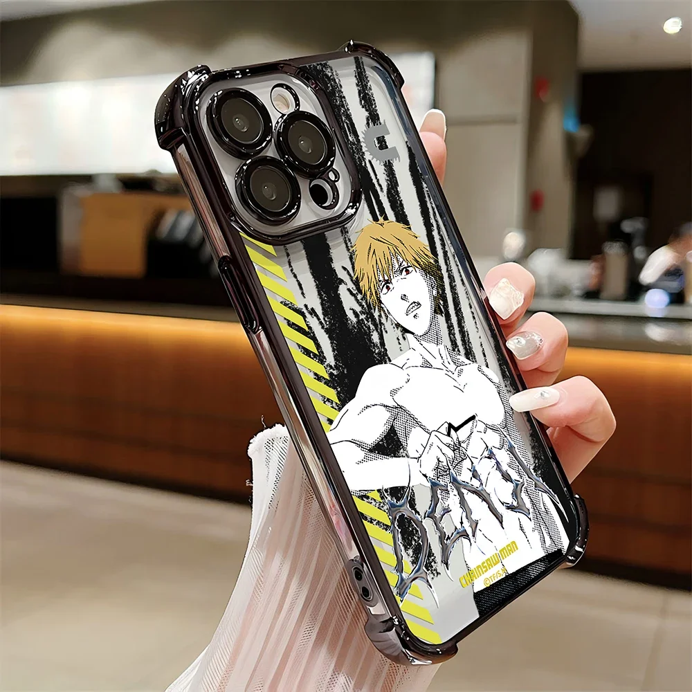 Funda chapada de Anime Chainsaw Man para Samsung S24 S23 S22 S21 S20 FE Note20 Plus Ultra Lite 5G, funda protectora anticaída a prueba de golpes - imagen 5