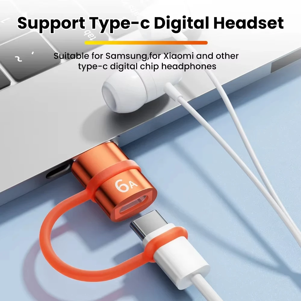 NNBILI-Adaptador USB 3,0 USB macho a tipo C hembra OTG 6A, carga rápida, transferencia de datos de 10Gbps con cordón para accesorios de teléfonos - imagen 2