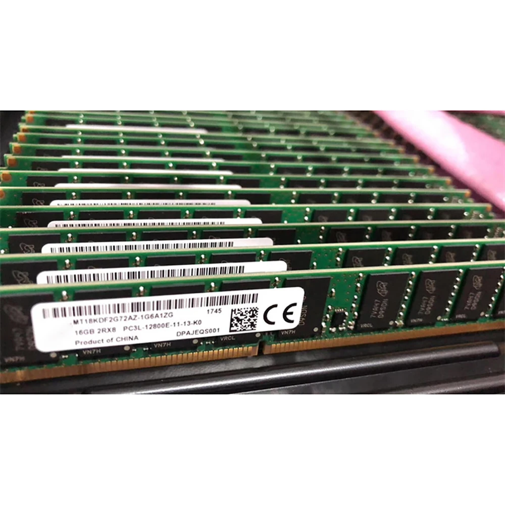 1 Uds MT18KDF2G72AZ-1G6A1ZE/ZG 16GB 16G RAM 2RX8 DDR3L 1600 PC3L-12800E medio U para memoria de servidor MT - imagen 5