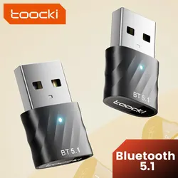 Toocki Adaptador USB Bluetooth 5,1 – Receptor Audio para Coche y PC