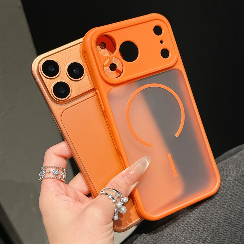 Funda magnética translúcida mate de lujo para iPhone 17 Air 16 15 14 13 12 11 Pro Max Plus para Magsafe Charge cubierta dura a prueba de golpes - imagen 3