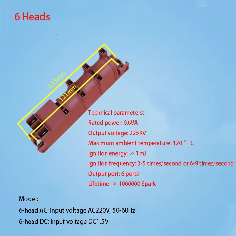 AC 220V DC 1,5 V estufa de Gas AC pulso seguro eficiente encendedor de pulso 4 terminales cuatro conexiones de salida encendido de estufa de horno europeo - imagen 4