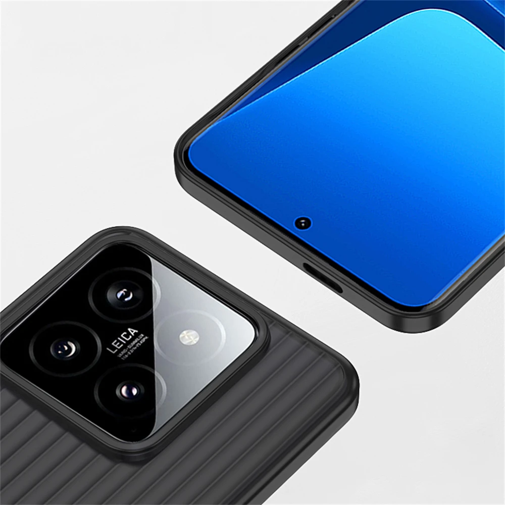 Funda de PC dura mate con patrón corrugado de lujo para Xiaomi Mi 14 13 Pro Ultra Mi14, funda trasera magnética de carga inalámbrica - imagen 3