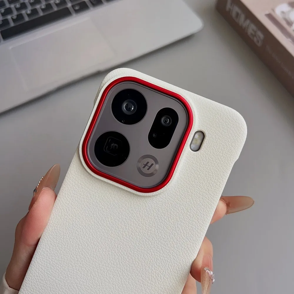 Para OPPO Find X9 Pro funda dura de PU con carga inalámbrica funda protectora trasera magnética delgada para OPPO Find X8 X8Pro carcasa de teléfono - imagen 2