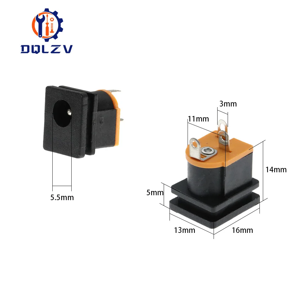 Toma de corriente CC DC-015 Jack 5,5-2,1 MM/5,5-2,5 MM montaje en Panel cuadrado 5,5x2,1 MM/5,5x2,5 MM - imagen 5