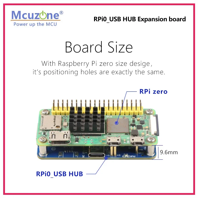 RPi0_USB HUB, placa de expansión Raspberry Pi zero_USB HUB, plug and play sin controlador - imagen 3