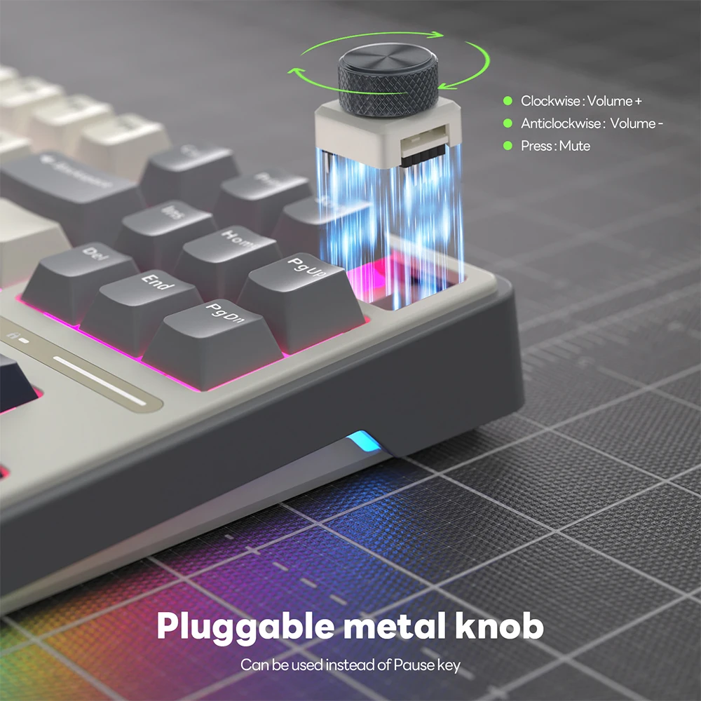RK Royal Kludge RK R87Pro junta teclado de jugador con cable intercambiable en caliente 88 teclas Teclado mecánico 88% RGB retroiluminado con teclas PBT - imagen 4