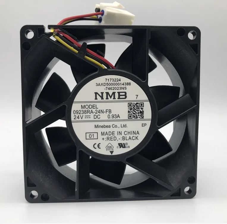 09238RA-24N-FB para NMB-MAT DC 24V 0.93A 92x92x38mm Servidor de 3 cables Axial Potente ventilador de refrigeración de alta velocidad - imagen 2