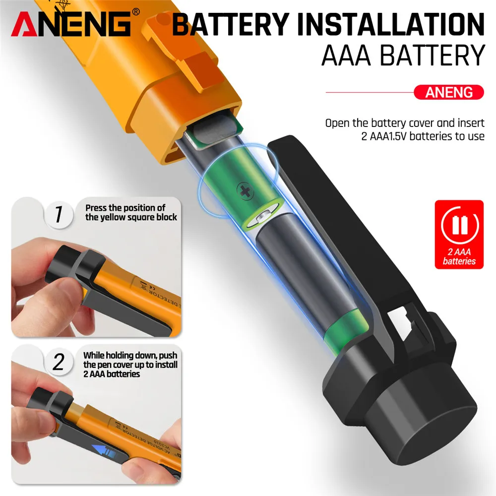 Detectores de voltaje digitales, lápiz de prueba eléctrico de corriente de voltios de 12-1000V, medidor de prueba de pluma sin contacto AC/DC, nuevas herramientas 2020 - imagen 5