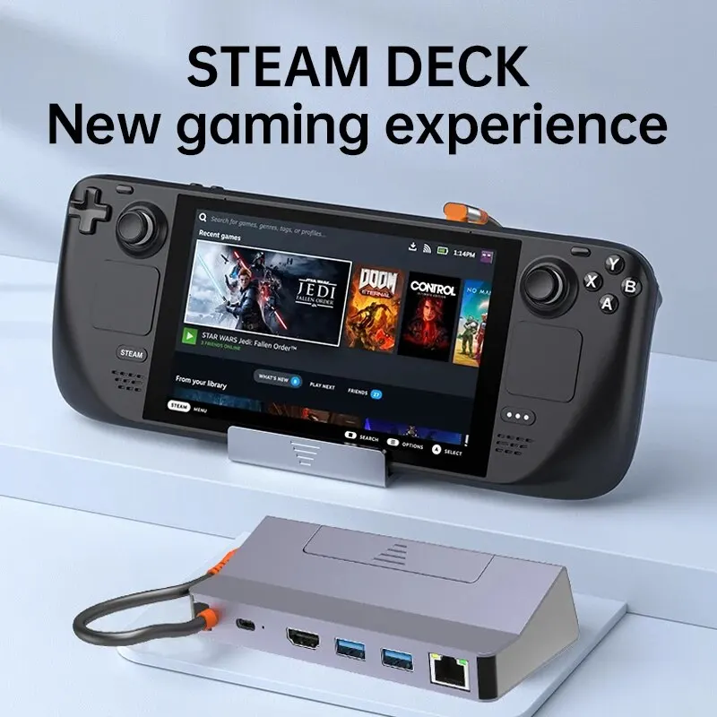 Typec Five en One Hub Docking Station Hdmi4K admite PD adecuado para interruptor de vapor de computadora con puerto de cable de red - imagen 2