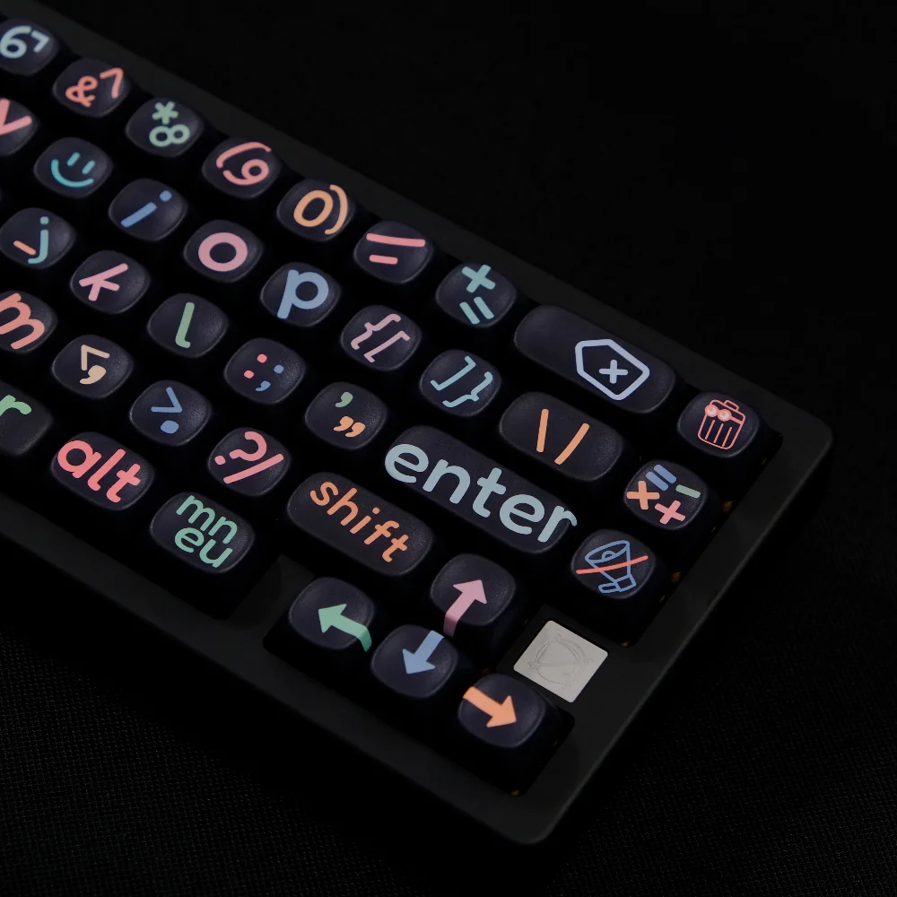 Teclas irregulares de fuente grande, 126 teclas, perfil XOA MOA, tinte Sub negro, teclas PBT para teclado mecánico MX F75 87 61 66 96 98 108 - imagen 4