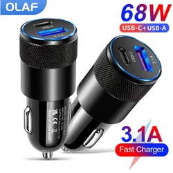 Olaf Cargador de coche USB-C PD de 68 W con carga rápida