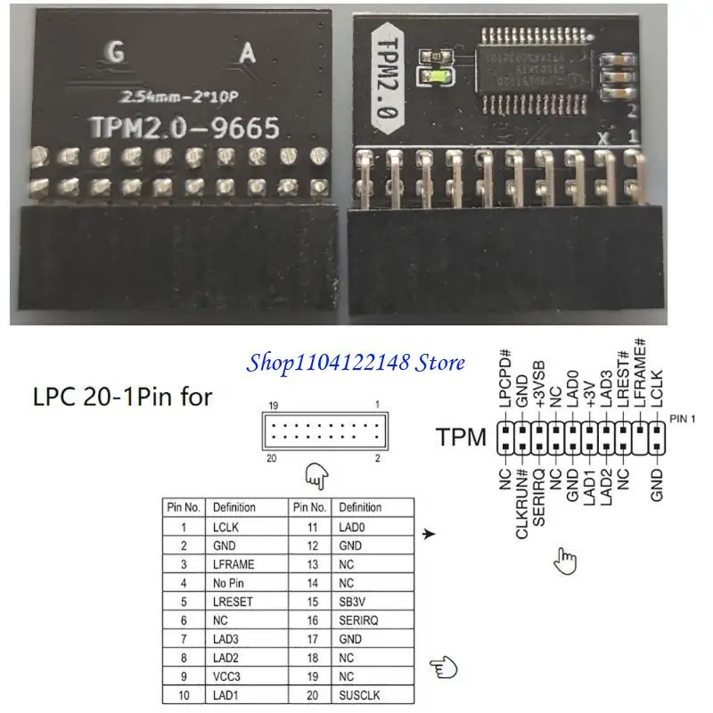 Reemplazo del módulo seguridad P9FA TPM 2.0 para chip TPM placa base con compatibilidad DDR4 DDR3 - imagen 4