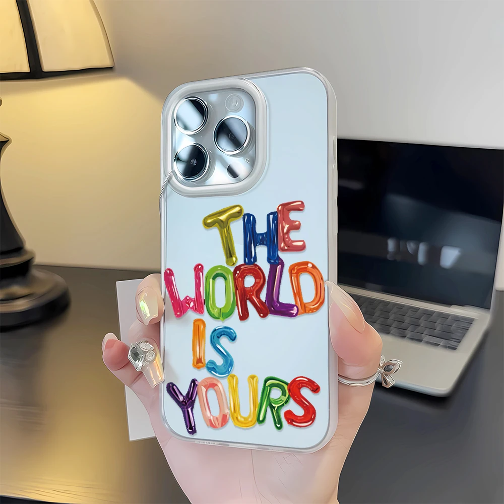 Funda de teléfono con letras en inglés Simple, funda protectora para teléfono, fundas de teléfono para iPhone 16 15 14 13 12 11 Pro Max X - imagen 5