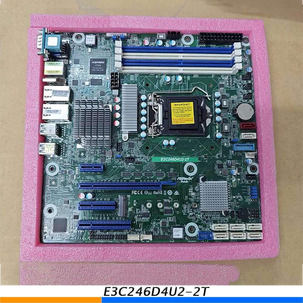 Para placa base de estación de trabajo ASRock Rack E3C246D4U2-2T con tarjeta de red Dual X550 10GbE compatible con E-2200 - imagen 2