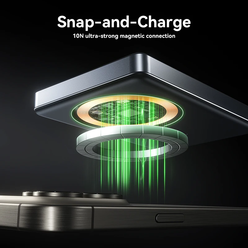 Joyroom-Banco de energía magnético inalámbrico, 20W, 10000mAh, Cable tipo C, cargador delgado portátil MagSafe para iPhone serie 16-12 - imagen 4