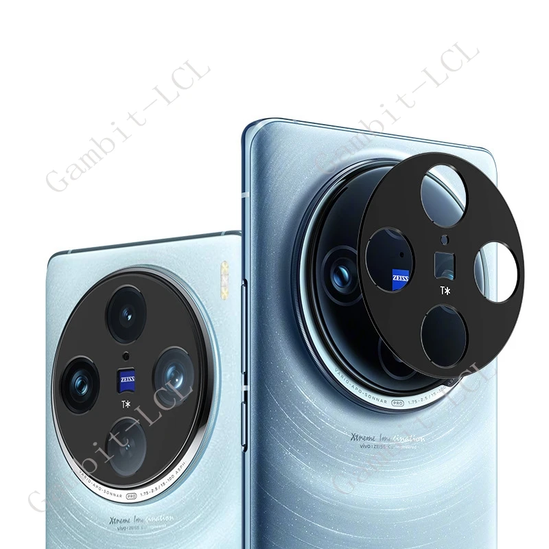 Película de lente de cámara negra 3D, Protector de vidrio templado Original para Vivo X100 Pro VivoX100 X100Pro Ultra X100s X100Ultra, 2 piezas