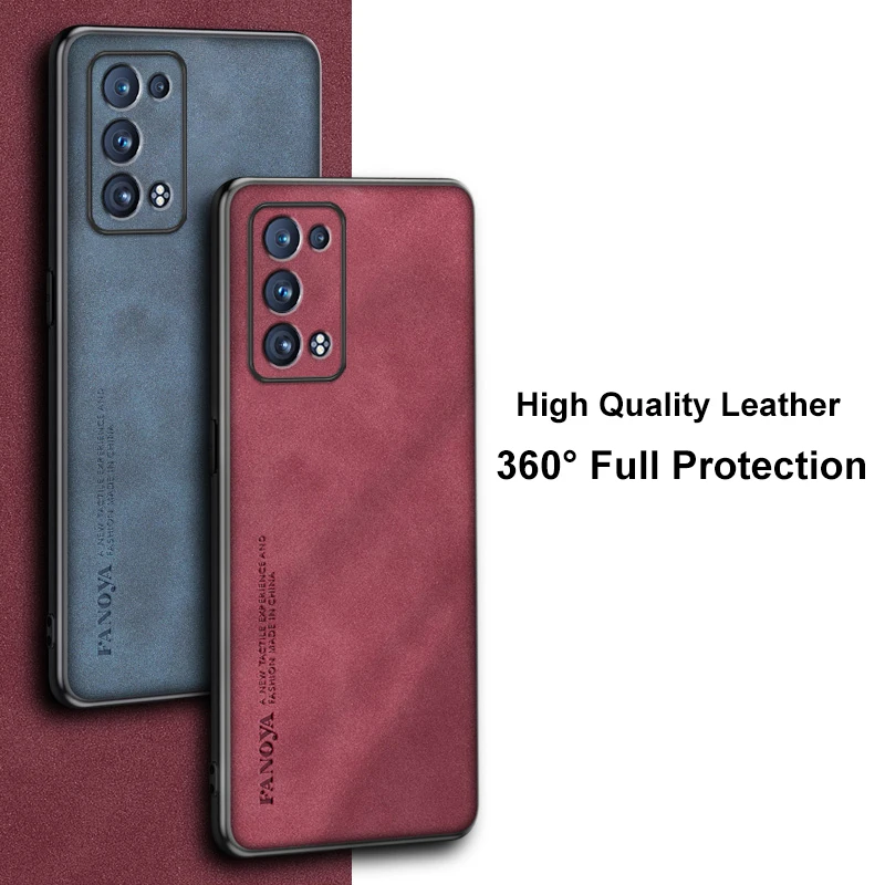 Funda de cuero PU de lujo para OPPO Reno 8, 7, 4G, 6 Pro Plus, 7Z, 5G, funda de teléfono de silicona mate para OPPO Find X5 Pro X5 Lite - imagen 2