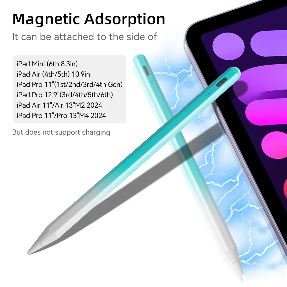 Lápiz óptico para Apple iPad Palm Rejection Power Display para iPad lápiz accesorios 2022 2021 2020 2019 2018 Pro Air Mini Stylus - imagen 3