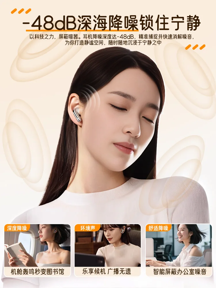 Edifier LolliPro5 Auriculares inalámbricos Bluetooth -48dB Cancelación activa de ruido Batería de larga duración Auriculares de música Deporte - imagen 2