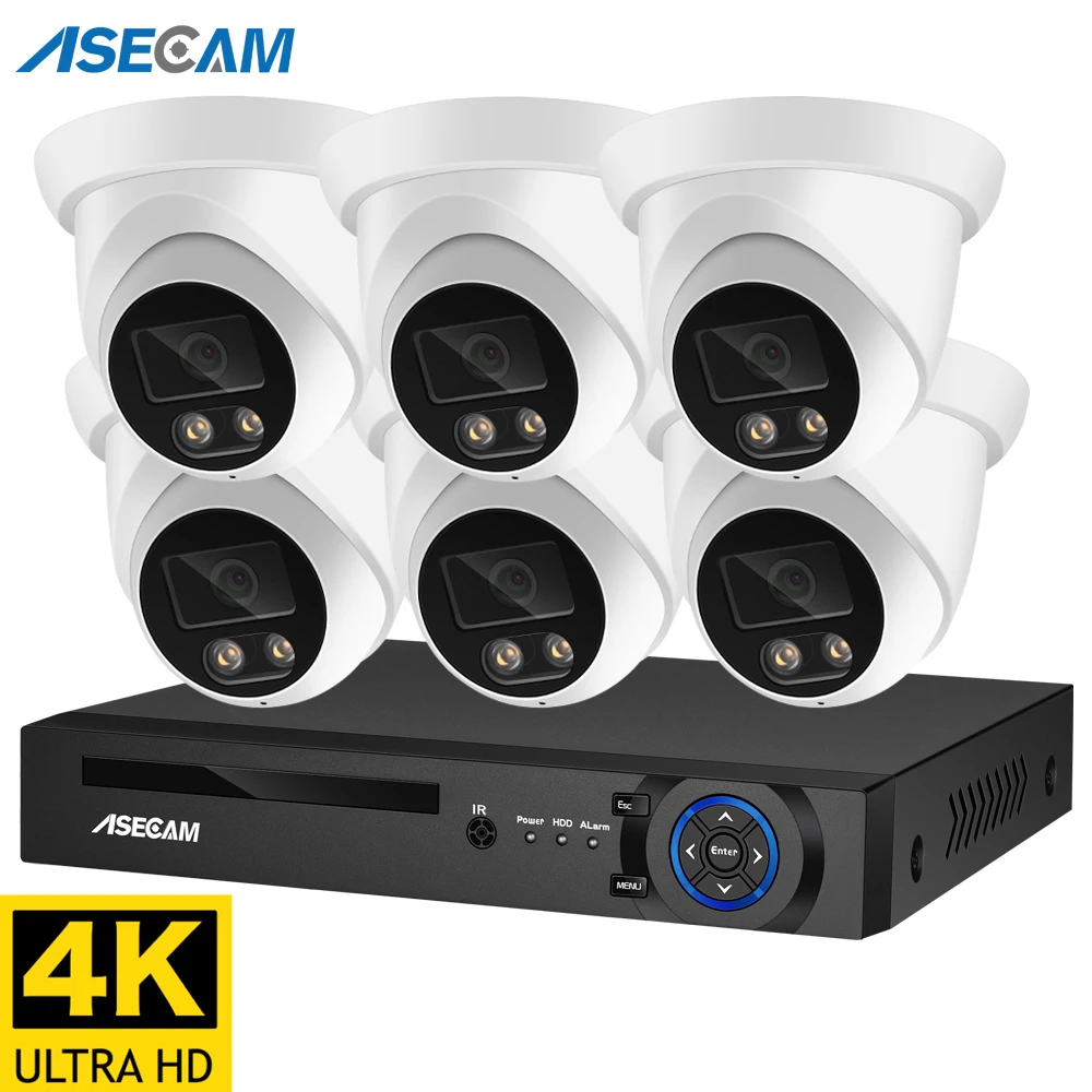 Sistema de cámaras de seguridad ASECAM 8MP 4K POE NVR Kit CCTV Audio exterior AI Color visión nocturna cámara de videovigilancia para el hogar - imagen 2