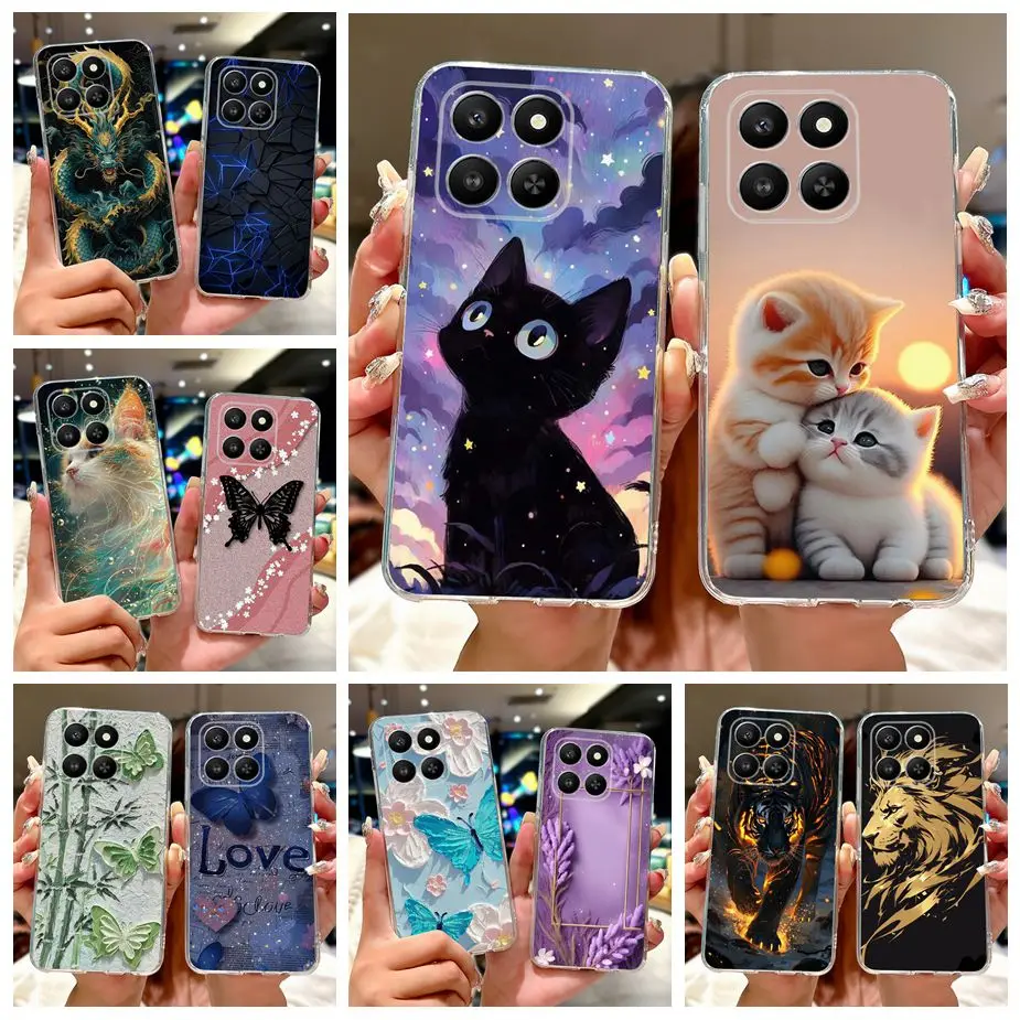 Para Honor 400 Smart 5G funda LGN-NX1 lindo gato pintado funda de silicona suave para Honor X7d 4G HonorX7d 5G Honor400 parachoques inteligente