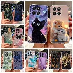 Funda de silicona para Honor 400 Smart 5G con diseño de gato