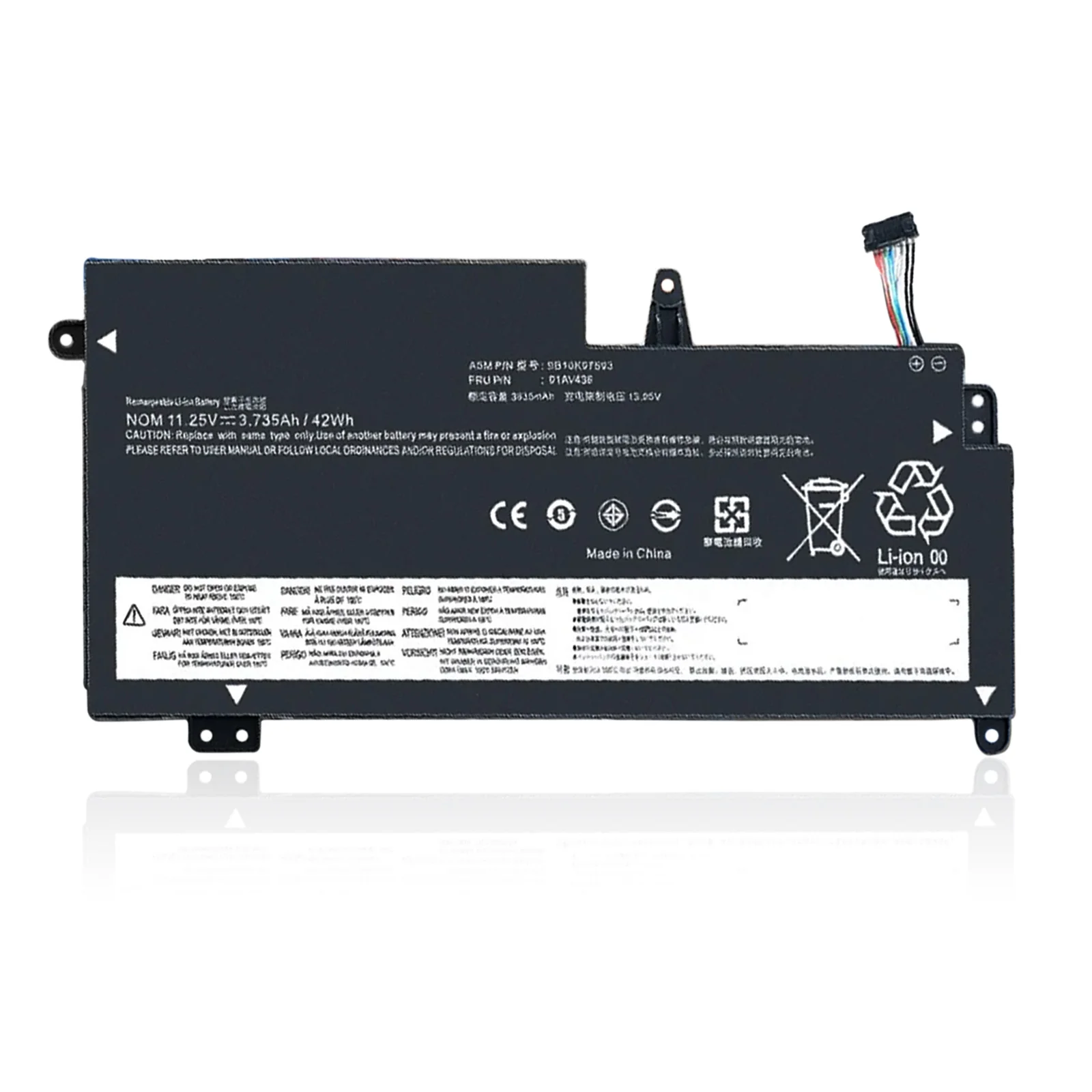 YOOFAN batería para ordenador portátil, pila para Lenovo THINKPAD 13 GEN 2 20J1 S2 20GKS06300 11,4 V 42WH, 01AV435 01AV436 - imagen 4