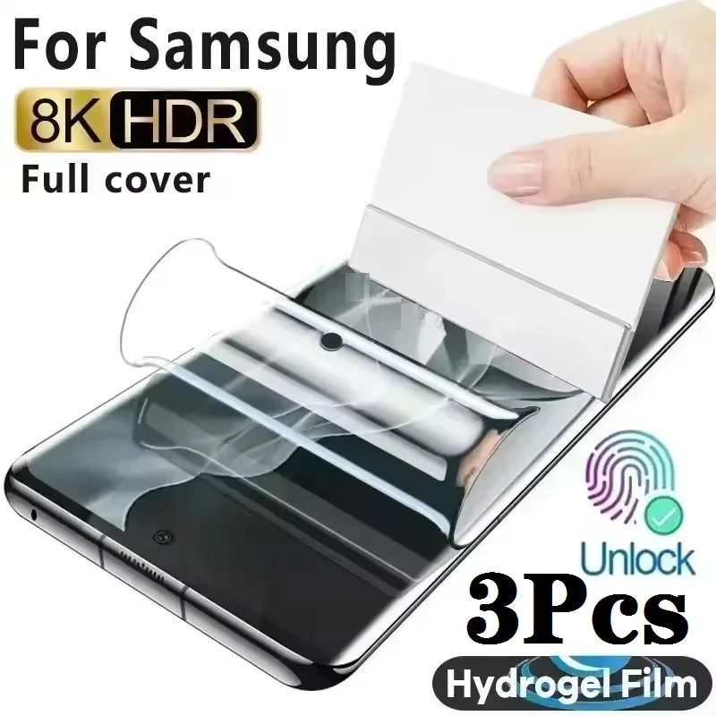 3 uds película de hidrogel de cubierta completa para Samsung Galaxy A5 A3 A7 2016 S5 Mini S6 Protector de pantalla S7 J3 J5 J7 2017