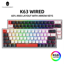 Thunderobot K63, teclado mecánico gaming RGB 60 % hot-swap ANSI