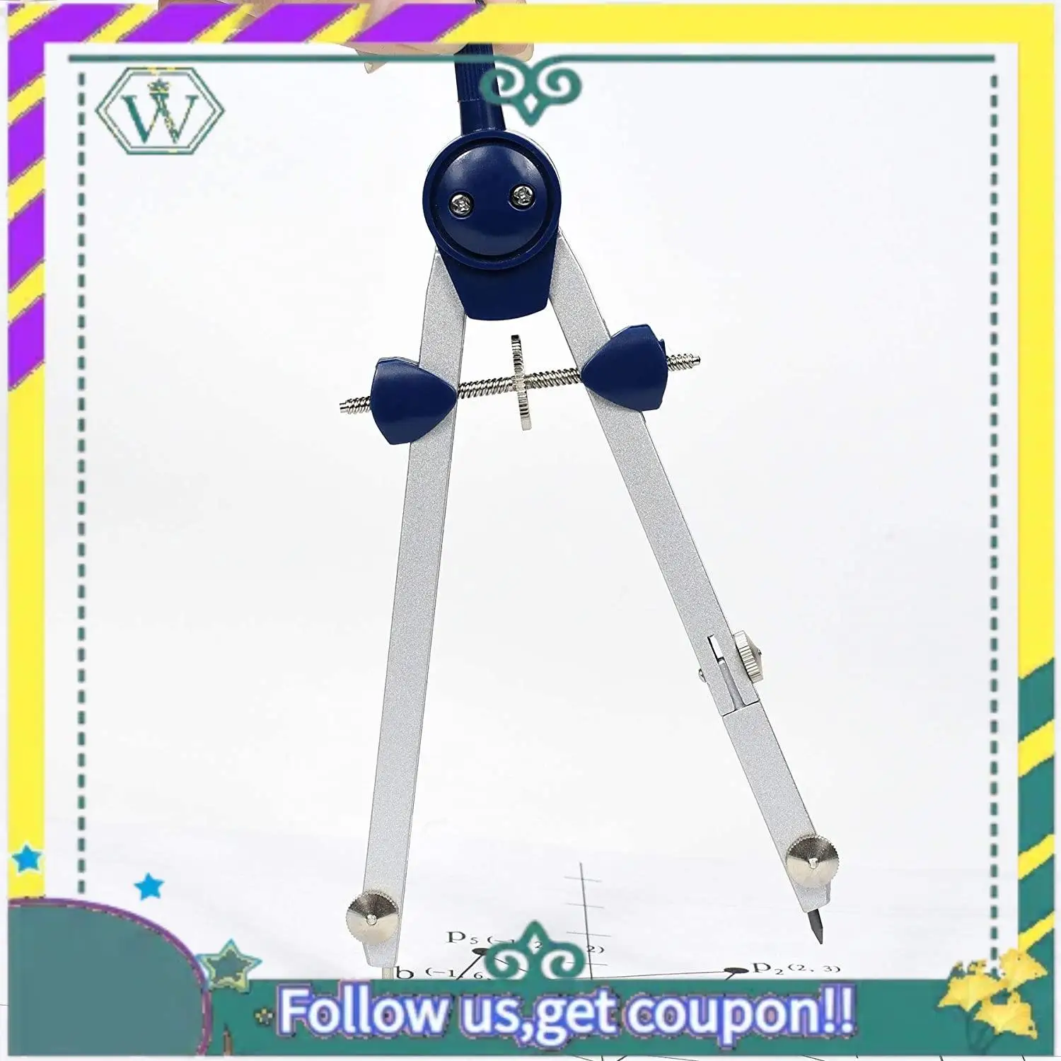 Juego de geometría de A28Q-9Pc, herramienta de precisión geométrica de brújula de Metal para estudiantes, herramienta de dibujo circular y kits de dibujo de arquitectura - imagen 3