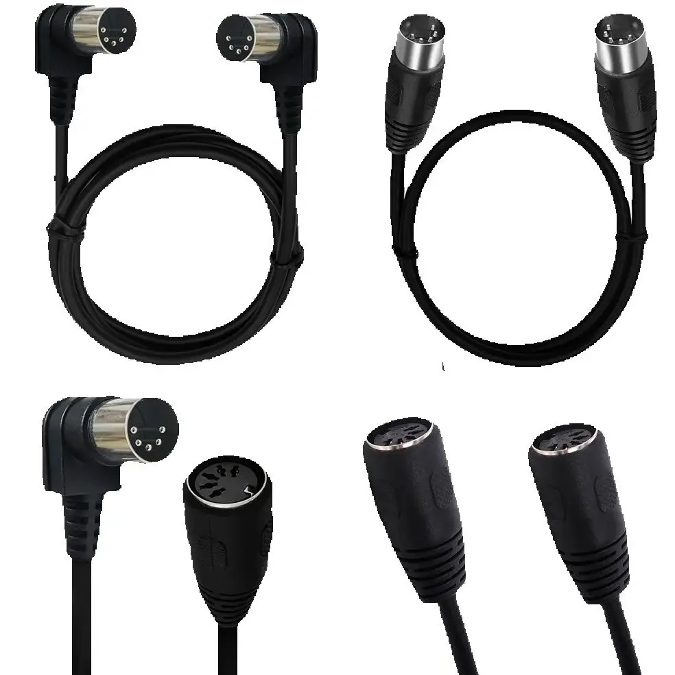 0,5 M-5M 90 grados MIDI DIN 5PIN macho a macho enchufe 5 pines DIN extensión de Audio macho hembra a hembra Cable din-5pin M/M Cable