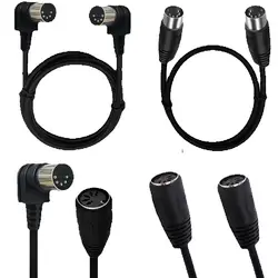 Cable MIDI DIN 5 Pins Macho-Macho Ángulo 90° Extensión de Audio