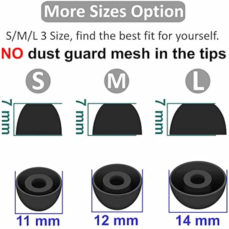 3 pares de almohadillas para auriculares Samsung Galaxy Buds 2 Pro, almohadillas para los oídos SM-R510, repuesto de silicona, geles para los oídos S/M/L - imagen 3