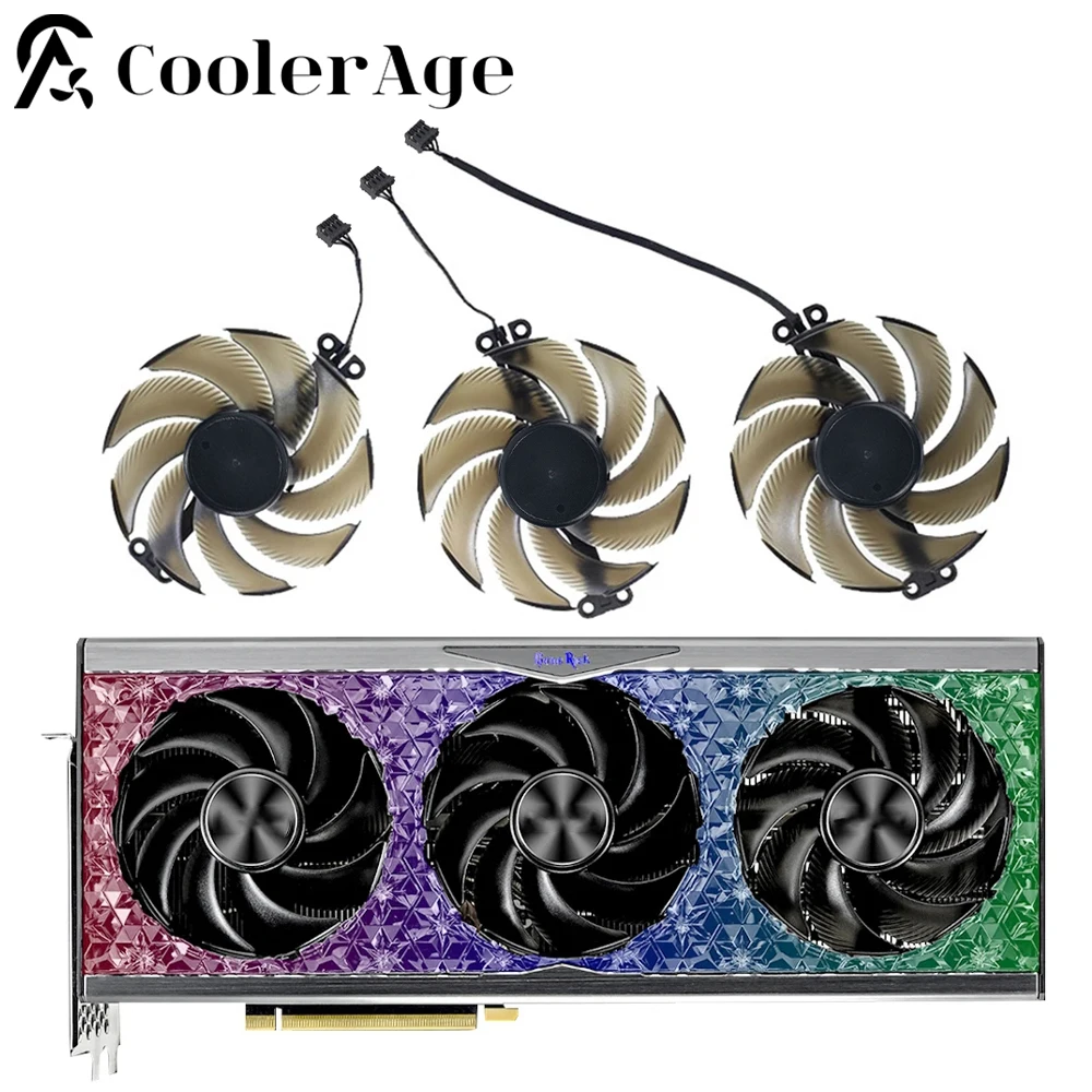 Para Palit GeForce RTX 4080 4090 GameRock OmniBlack ventilador de tarjeta de vídeo RTX4080 RTX4090 ventilador de refrigeración de tarjeta gráfica con rodamiento de bolas de remolque