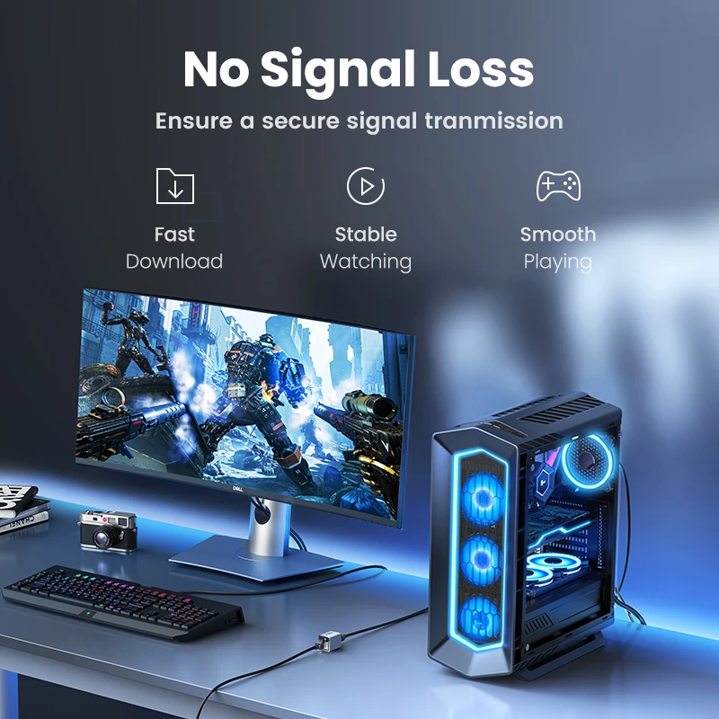 UGREEN-extensor de red RJ45, adaptador de Cable Ethernet de 10gbps para Cat8 Cat7 Cat6, Gigabit hembra a hembra - imagen 3