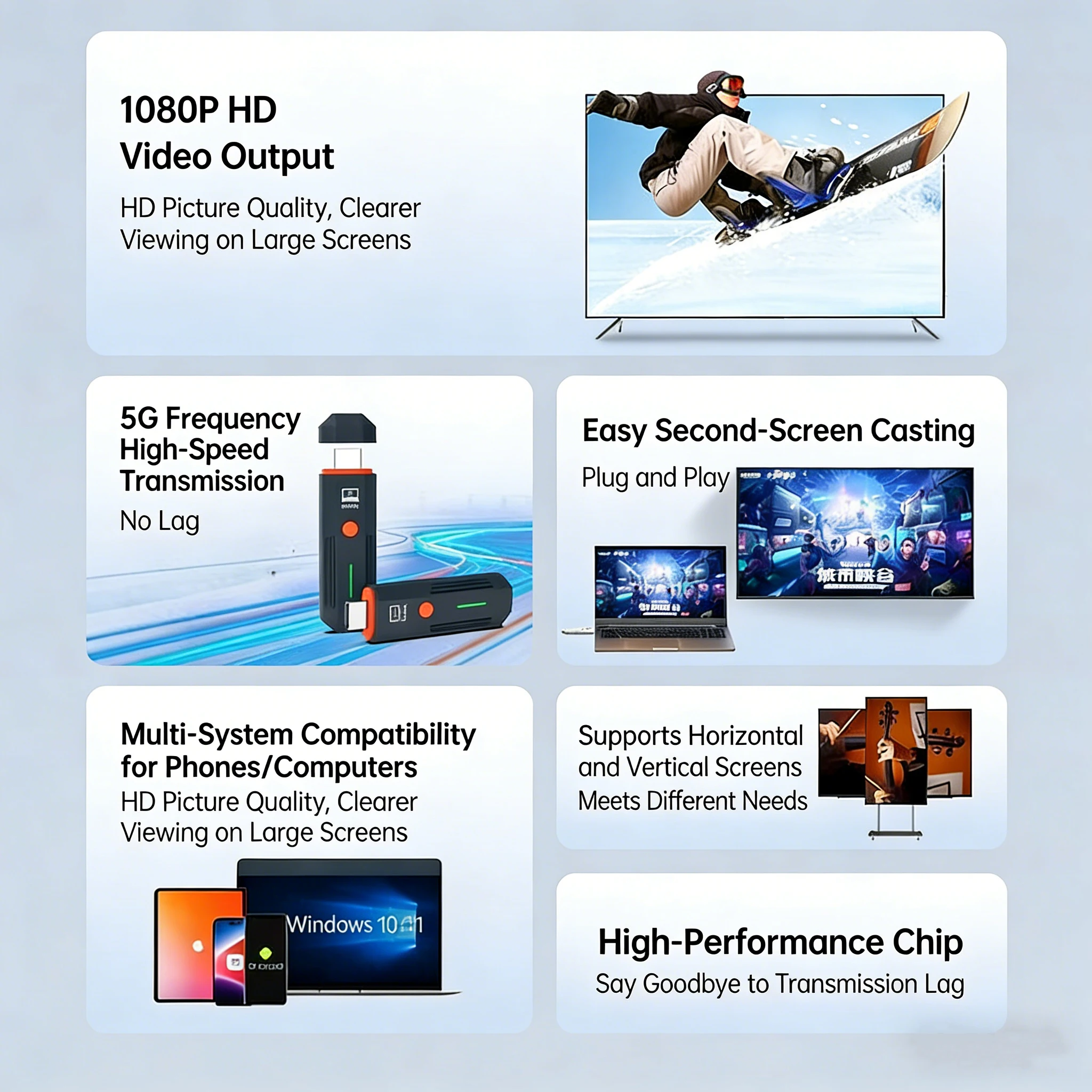 50M 1080P inalámbrico HDMI Video Audio transmisor receptor extensor 5G HDMI compatible TV Stick Display Dongle para Monitor TV Box - imagen 3