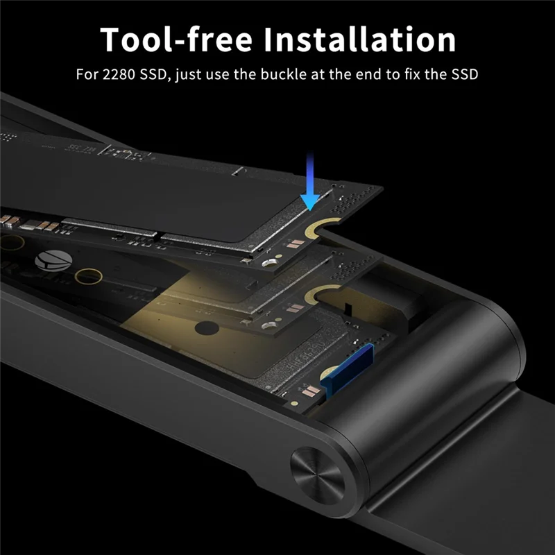 ULBS FIDECO-funda plegable M.2 Nvme SSD, USB 3,2 Gen 2, 10Gbps, M & M + B Key Nvme SSD, compatible con UASP y Trim - imagen 5