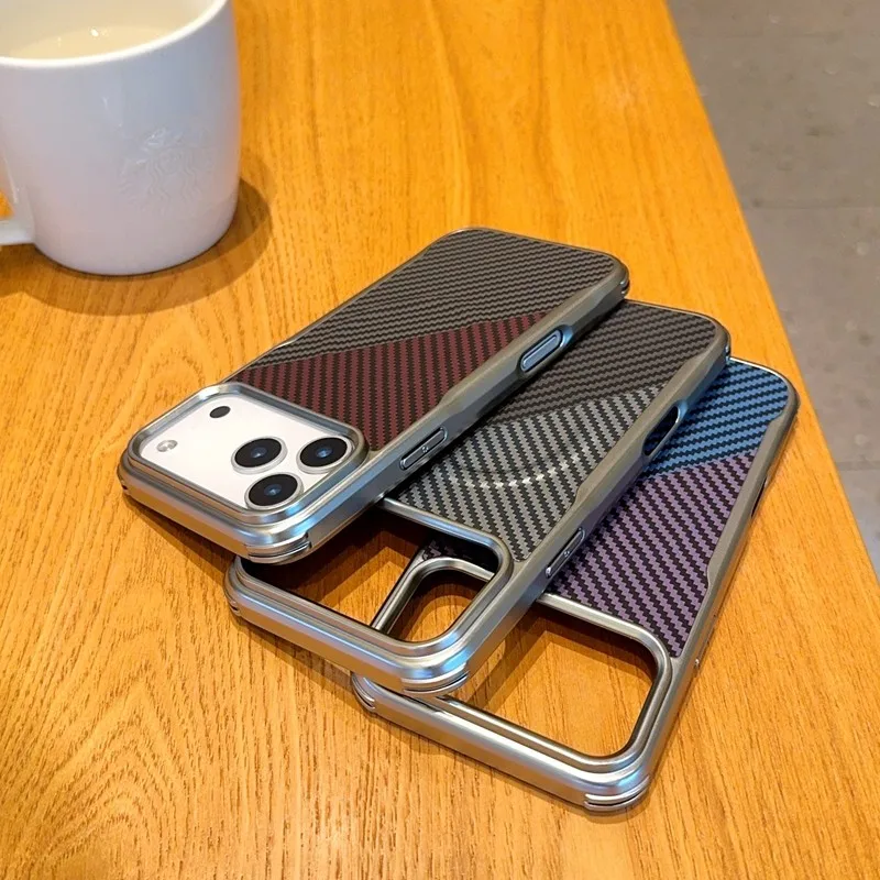 Para iPhone 17 Pro Max, 17 Pro Funda ELVEV Patrón de Fibra de Carbono PU Cuero Duro PC Succión Cubierta del Teléfono para iPhone Air - imagen 5