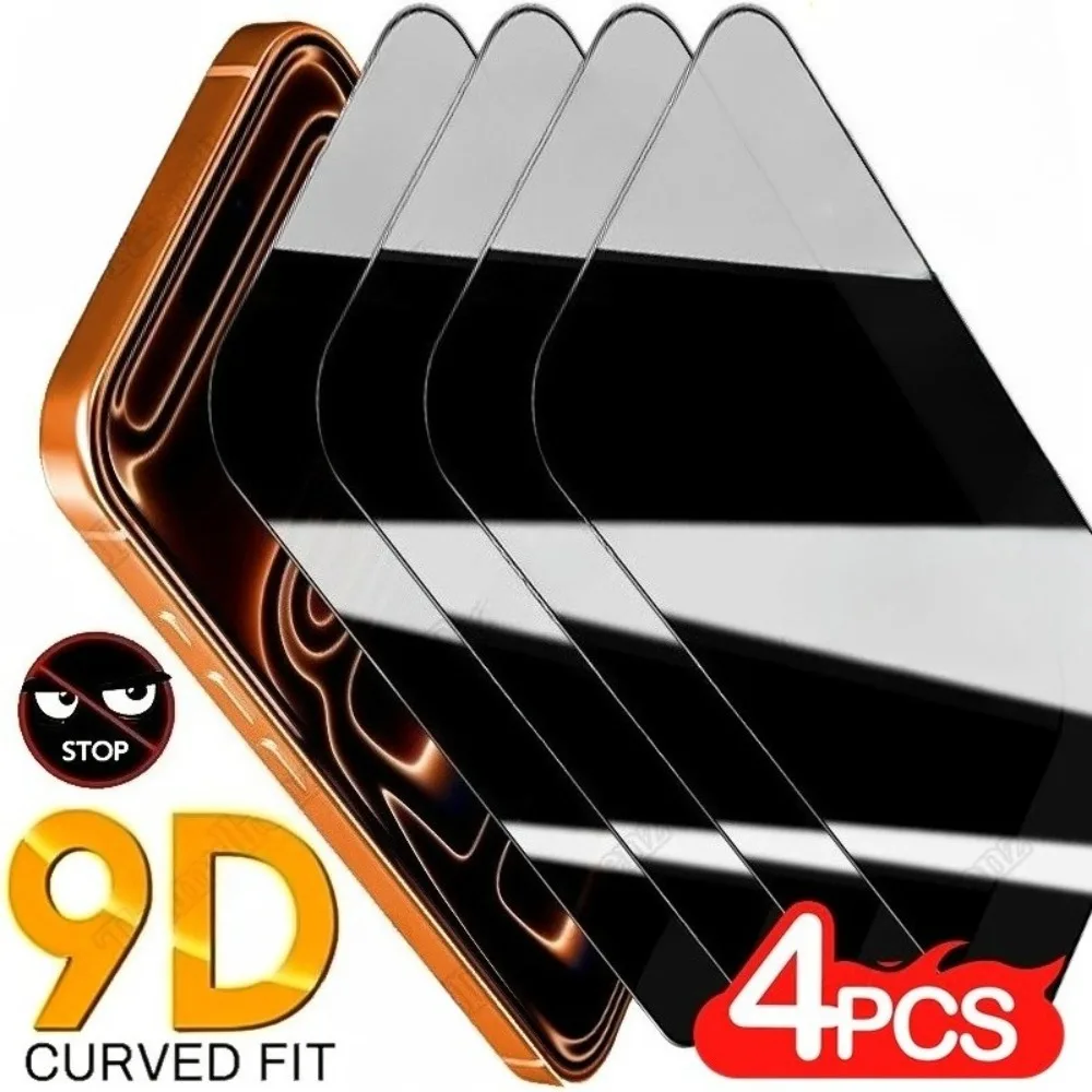 Protector de pantalla antiespía para iPhone 17 16 15 14 Pro Max Air 16 15 Plus 13 11 12 Pro XR XS Max 9H dureza vidrio templado 4 Uds
