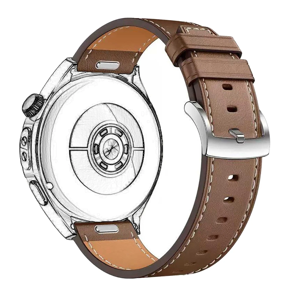 Correa de 22mm para Huawei Watch GT5/GT4/GT3/GT2 Pro, correa de cuero sintético de 46mm, pulsera de repuesto para Huawei GT 5/4/3/2 Pro 46mm - imagen 3