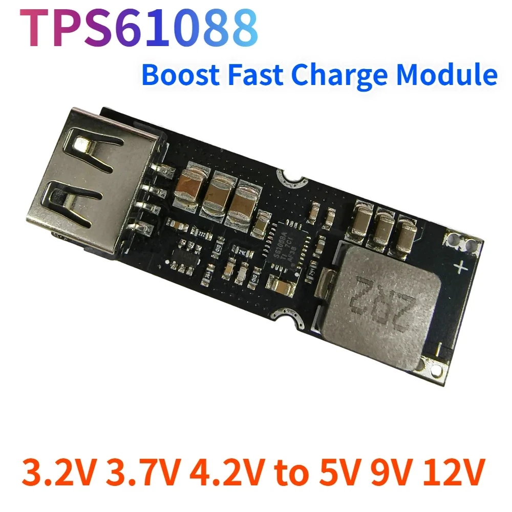 Placa de módulo de potencia TPS61088 Boost, batería de litio de una sola celda, 3,7 V, 4,2 V, litro, 5V, 9V, 12V, USB, carga rápida para teléfono móvil QC2.0/3.0 - imagen 4