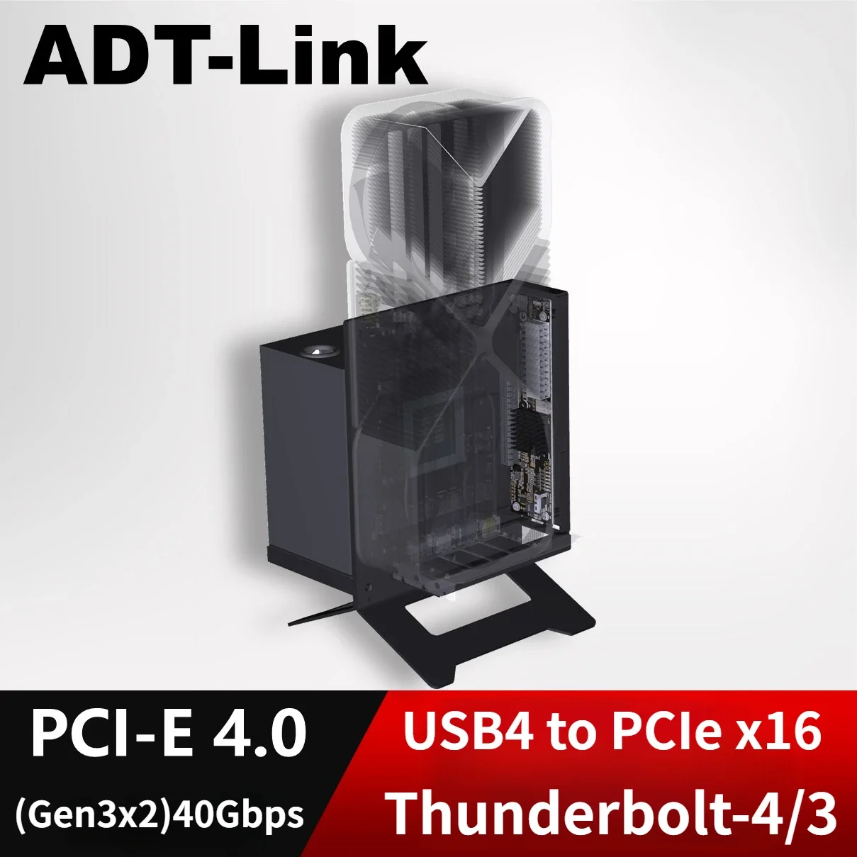 Tarjeta gráfica externa ADT UT4G, adaptador USB4.0 a PCIe x16 eGPU + soporte BK7, base de GPU Thunderbolt4/3, Mini Host, Notebook, Juegos de PC