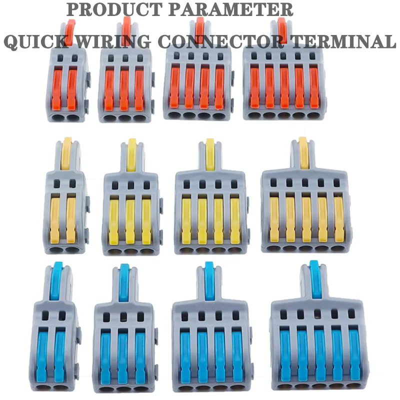Divisor de salida de 1 entrada, 2/3/4/5, conector de Cable de empalme rápido, bloque de terminales de Cable eléctrico, empuje con palanca de operación - imagen 4