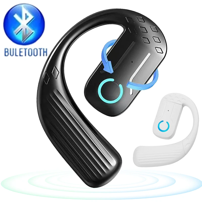 Auriculares inalámbricos giratorios con Bluetooth, cascos deportivos con gancho para la oreja y Control táctil abierto, anticaída, con reducción de ruido