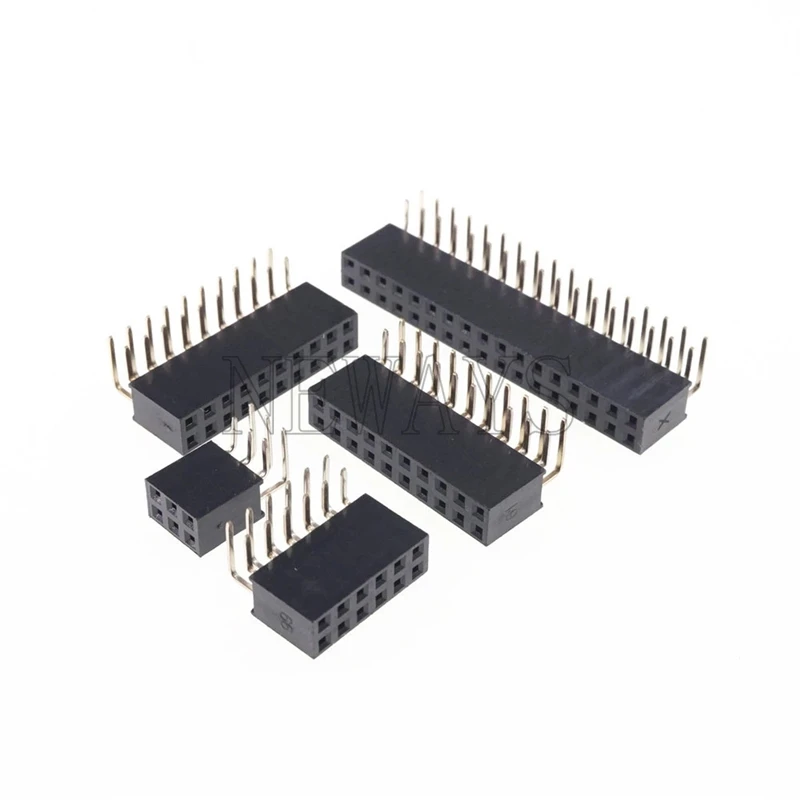 10 Uds. Conector de ángulo recto de paso de 2,54mm doble fila hembra 2X2P/3/4/5/6/8/10/16/20/25/30/40Pin conector PCB hembra de doble fila - imagen 3