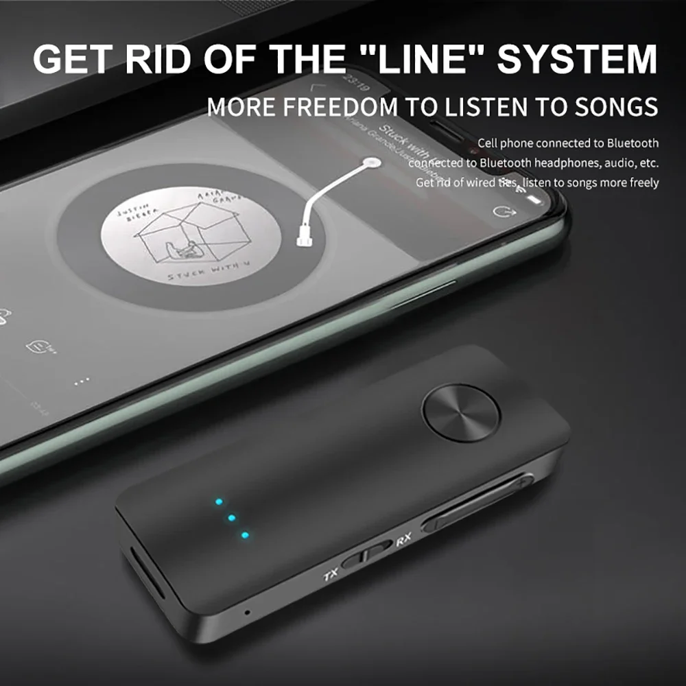 Transmisor receptor de Audio inalámbrico Bluetooth 5,4 2 en 1, adaptador auxiliar de 3,5mm, micrófono de sonido sin pérdidas para altavoz de coche, TV, PC, avión - imagen 3