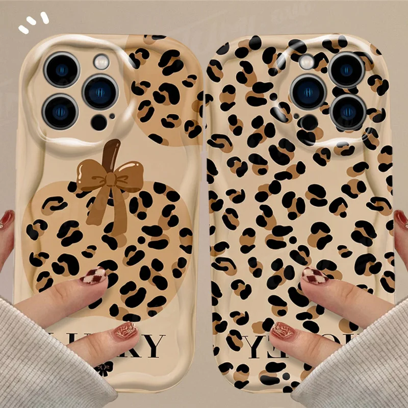 Funda de silicona a prueba de golpes para iPhone, carcasa con estampado de leopardo, corazón de amor, onda 3D, 15, 14, 13, 12, 11 Pro Max, X, XR, XS, 8, 7, 6, 6S Plus, SE, 2020 - imagen 2